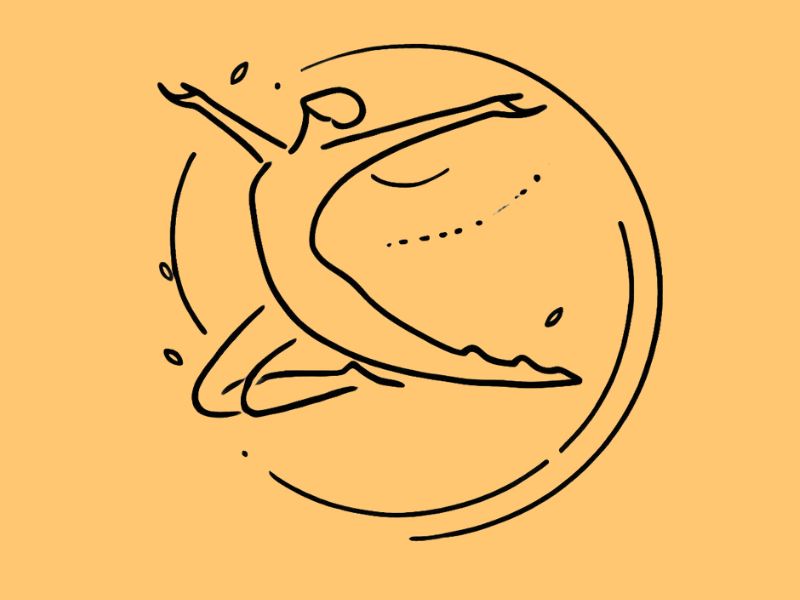 Zeichnung einer tanzenden Figur als Symbol für Freiheit und Ausdruck